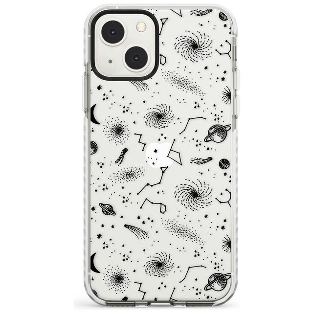 Mixed Galaxy Pattern Phone Case iPhone 13 Mini / Impact Case Blanc Space