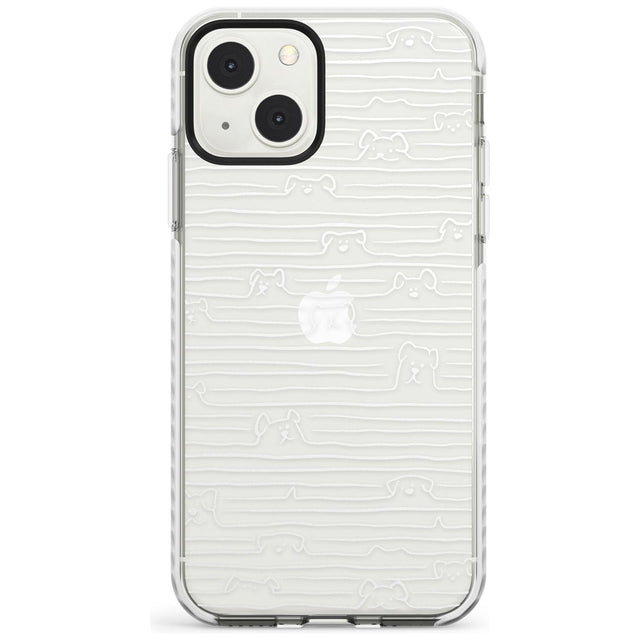 Dog Line Art - White Phone Case iPhone 13 Mini / Impact Case Blanc Space
