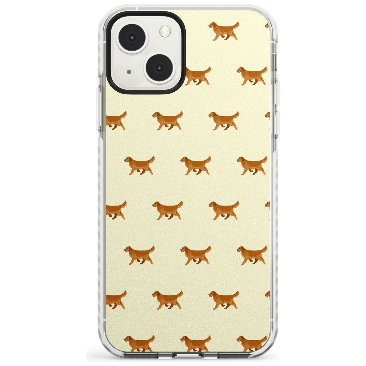Golden Retriever Dog Pattern Phone Case iPhone 13 Mini / Impact Case Blanc Space