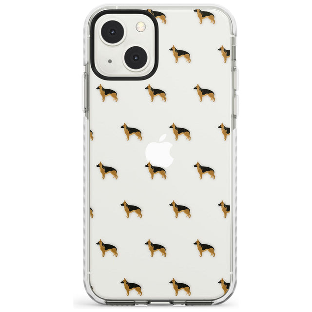 German Sherpard Dog Pattern Clear Phone Case iPhone 13 Mini / Impact Case Blanc Space