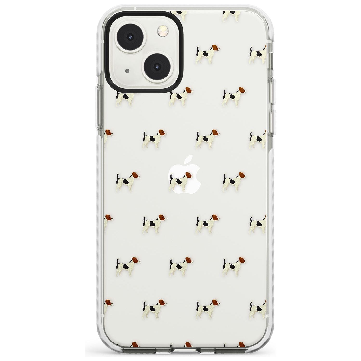 Jack Russell Terrier Dog Pattern Clear Phone Case iPhone 13 Mini / Impact Case Blanc Space