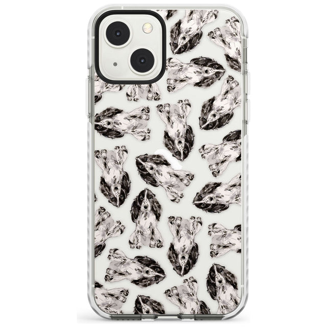 Cocker Spaniel (Black) Watercolour Dog Pattern Phone Case iPhone 13 Mini / Impact Case Blanc Space