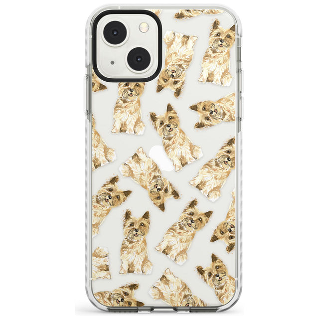 Cairn Terrier Watercolour Dog Pattern Phone Case iPhone 13 Mini / Impact Case Blanc Space