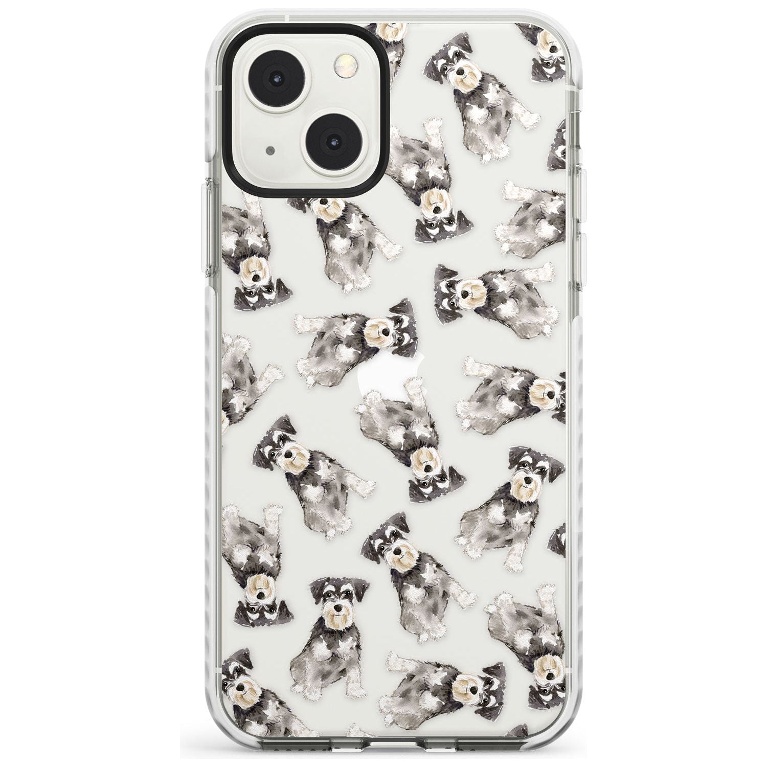Miniature Schnauzer Watercolour Dog Pattern Phone Case iPhone 13 Mini / Impact Case Blanc Space