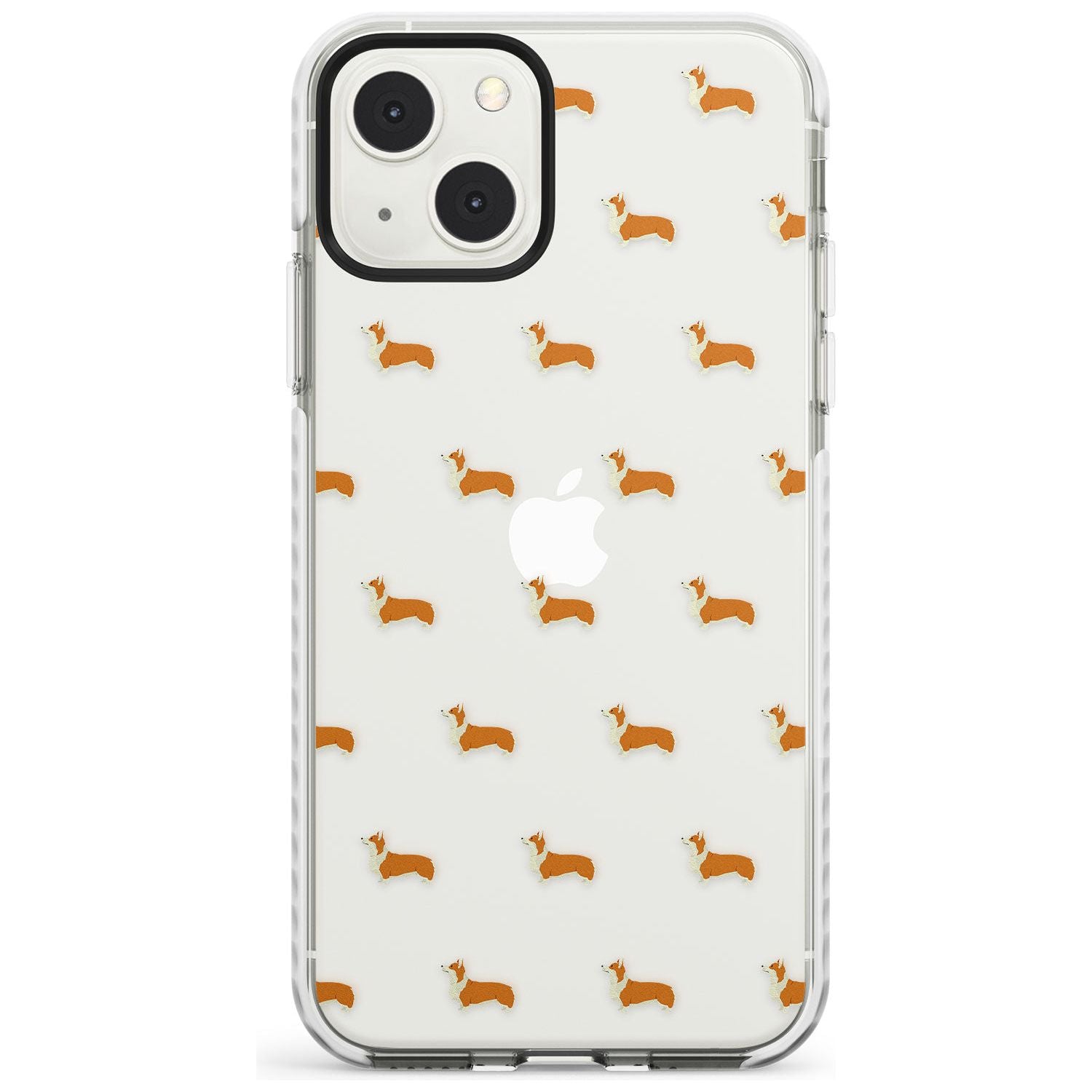Pembroke Welsh Corgi Dog Pattern Clear Phone Case iPhone 13 Mini / Impact Case Blanc Space