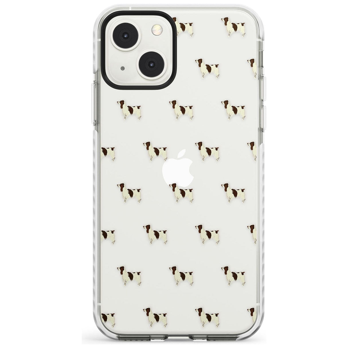 English Springer Spaniel Dog Pattern Clear Phone Case iPhone 13 Mini / Impact Case Blanc Space