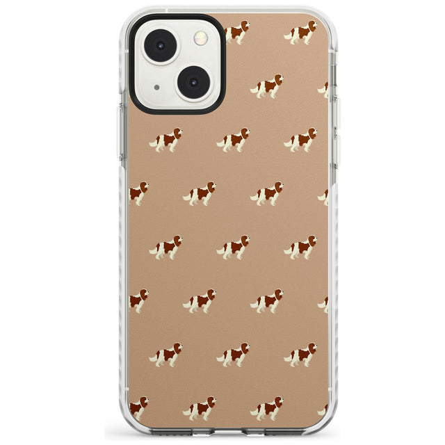 Cavalier King Charles Spaniel Pattern Phone Case iPhone 13 Mini / Impact Case Blanc Space