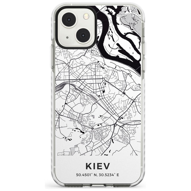 Map of Kiev, Ukraine Phone Case iPhone 13 Mini / Impact Case Blanc Space