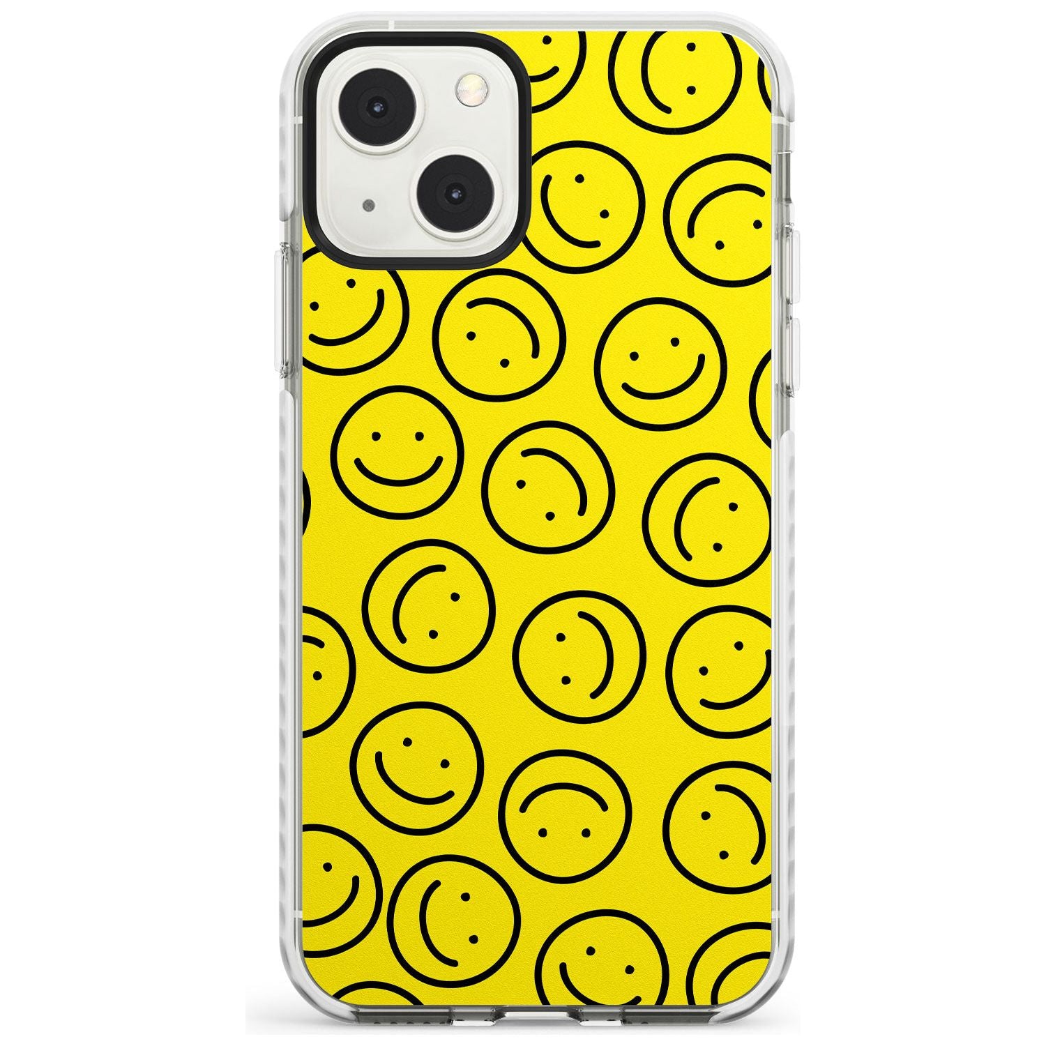 Happy Face Pattern Phone Case iPhone 13 Mini / Impact Case Blanc Space