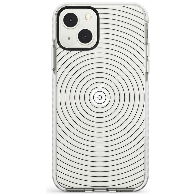 Abstract Lines: Circles Phone Case iPhone 13 Mini / Impact Case Blanc Space