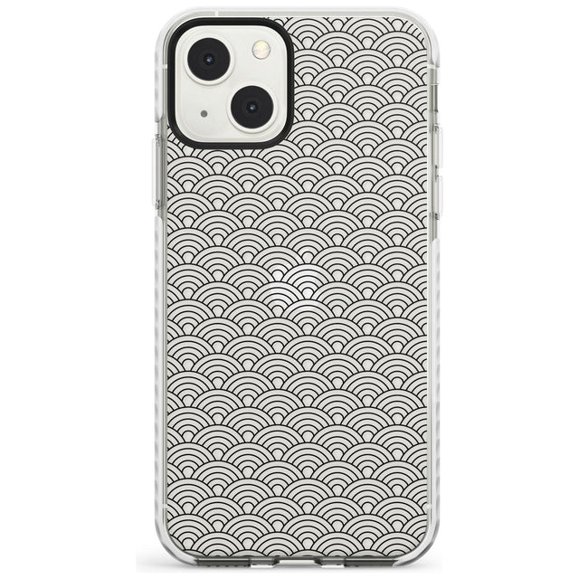 Abstract Lines: Scalloped Pattern Phone Case iPhone 13 Mini / Impact Case Blanc Space