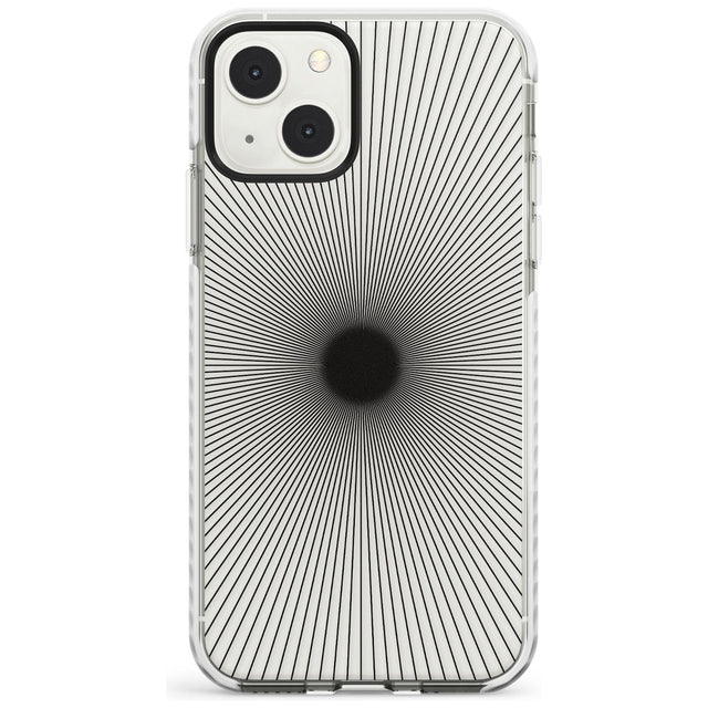 Abstract Lines: Sunburst Phone Case iPhone 13 Mini / Impact Case Blanc Space