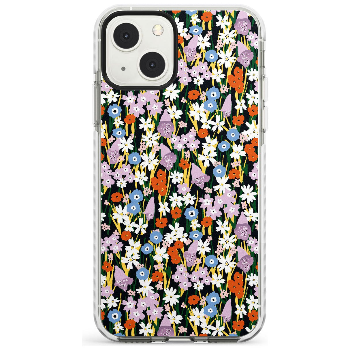 Energetic Floral Mix: Solid Phone Case iPhone 13 Mini / Impact Case Blanc Space