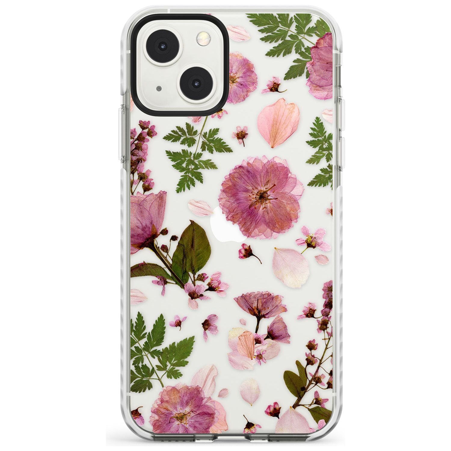 Natural Arrangement of Flowers & Leaves Design Phone Case iPhone 13 Mini / Impact Case Blanc Space