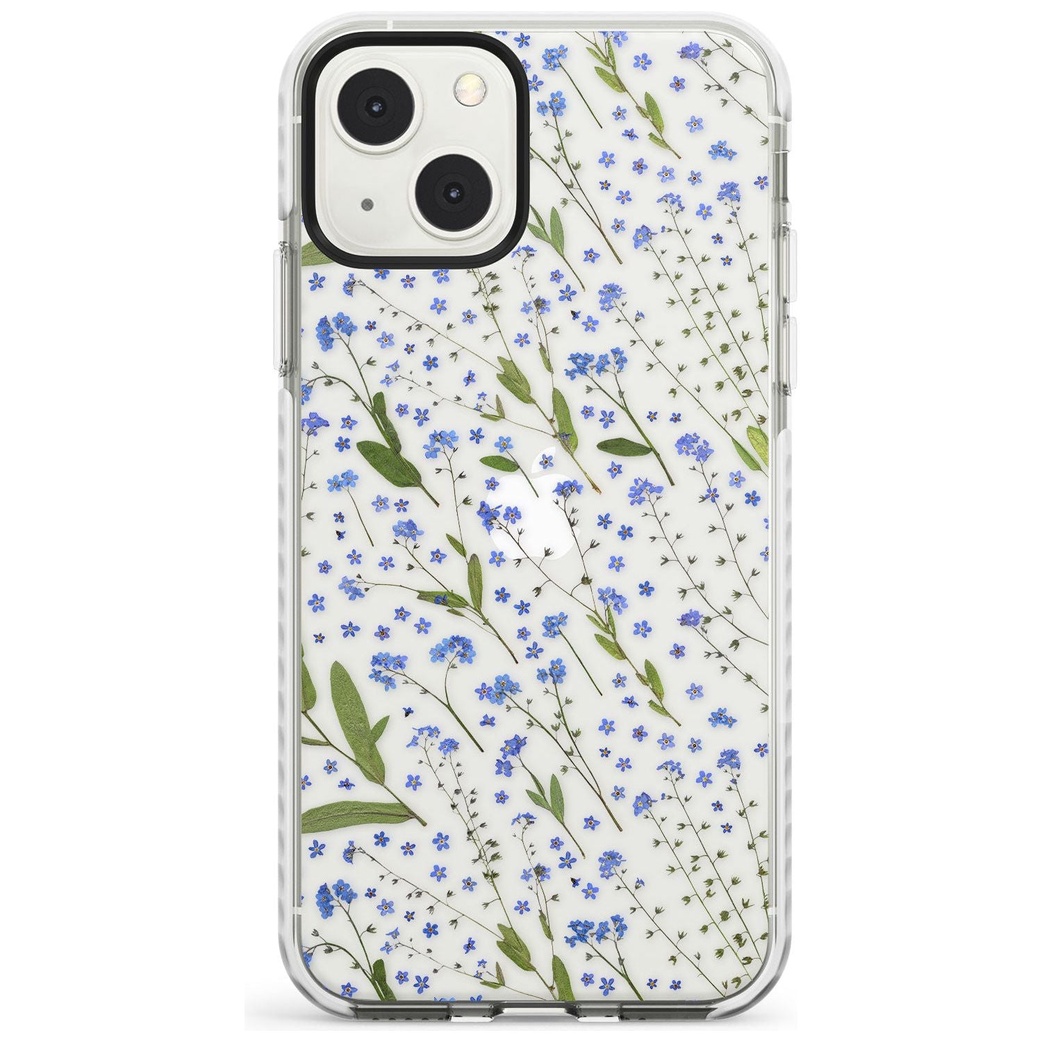 Blue Wild Flower Design Phone Case iPhone 13 Mini / Impact Case Blanc Space