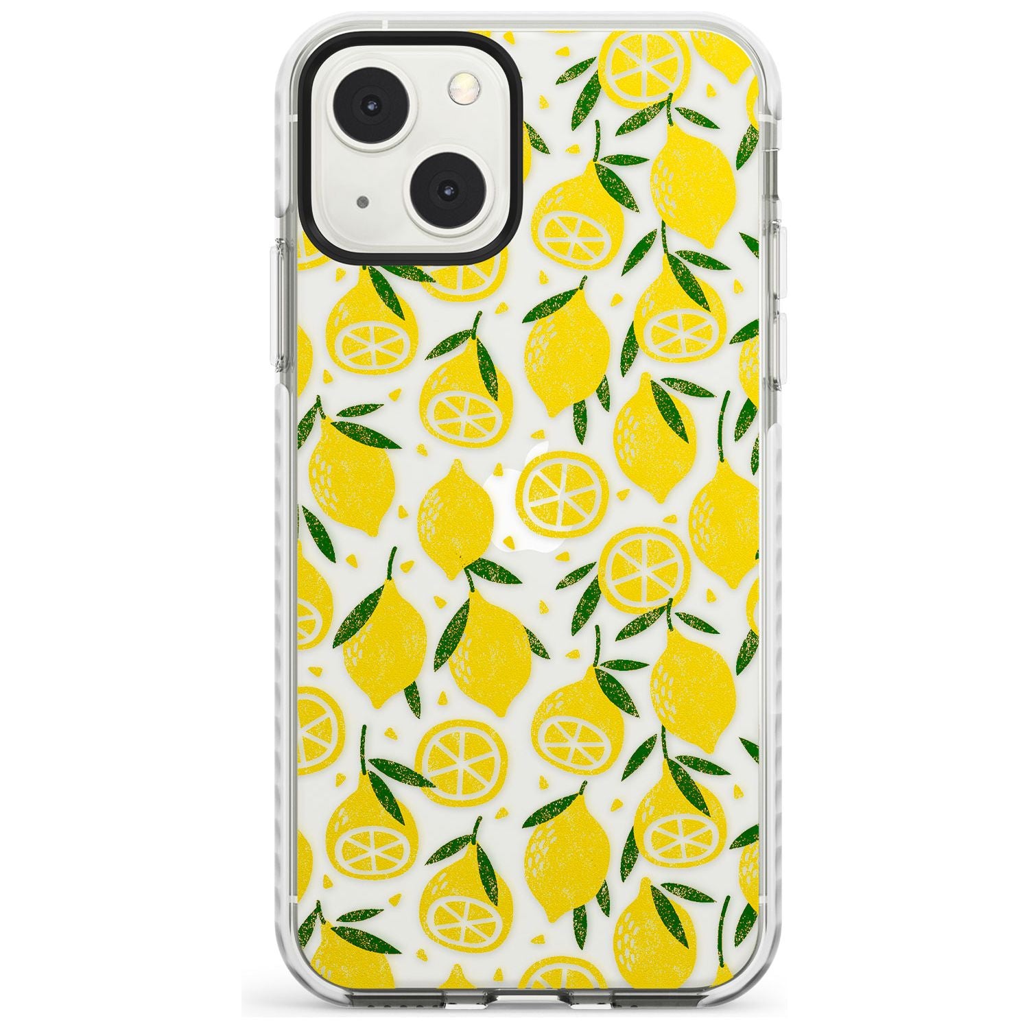 Bright Lemon Fruity Pattern Phone Case iPhone 13 Mini / Impact Case Blanc Space