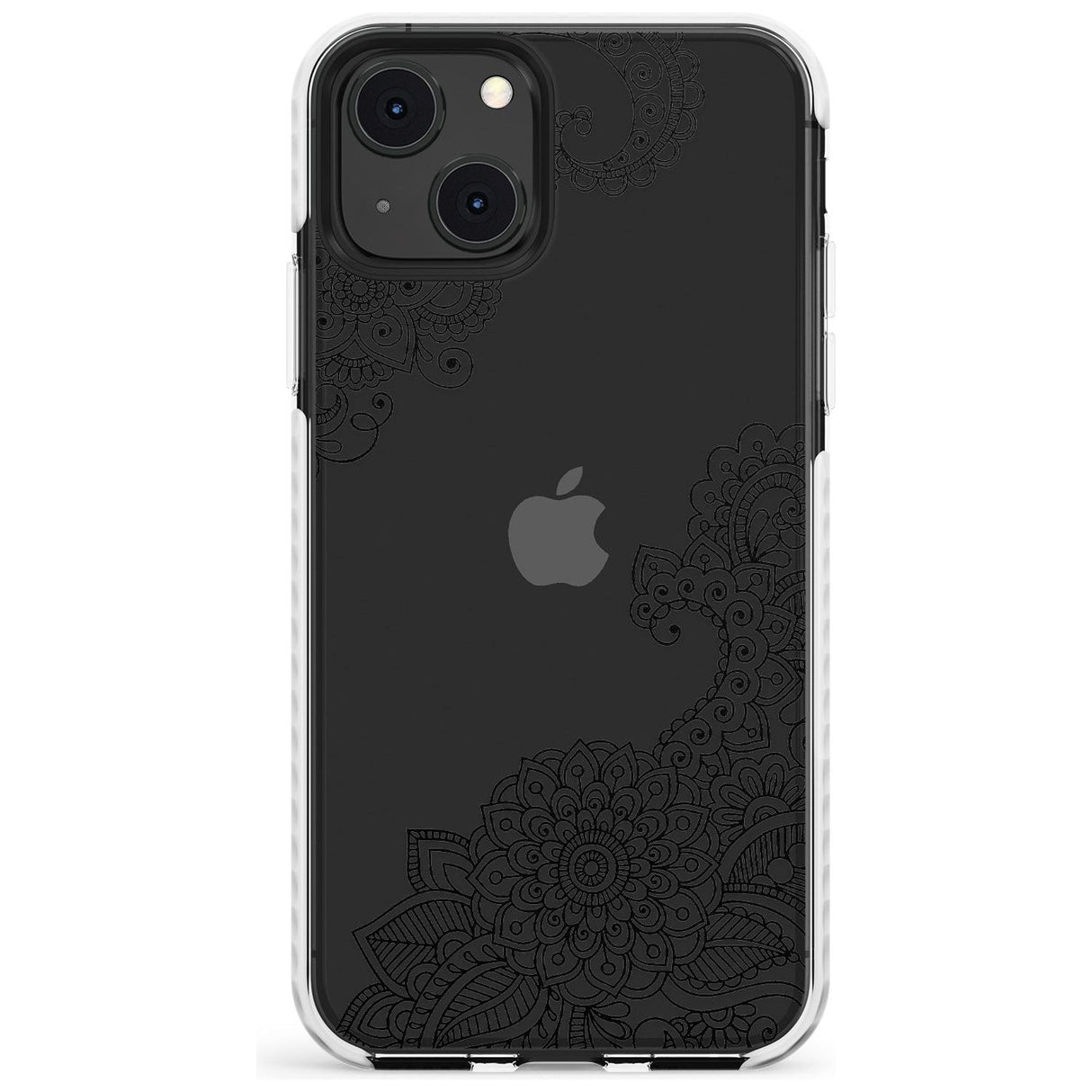 Black Henna Botanicals Impact Phone Case for iPhone 13 & 13 Mini