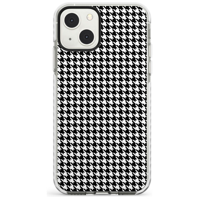Black Houndstooth Pattern Phone Case iPhone 13 Mini / Impact Case Blanc Space
