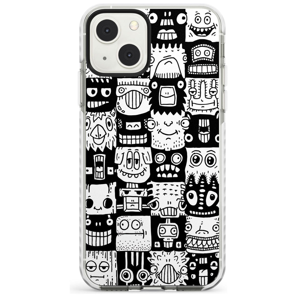 Checkerboard Heads Phone Case iPhone 13 Mini / Impact Case Blanc Space
