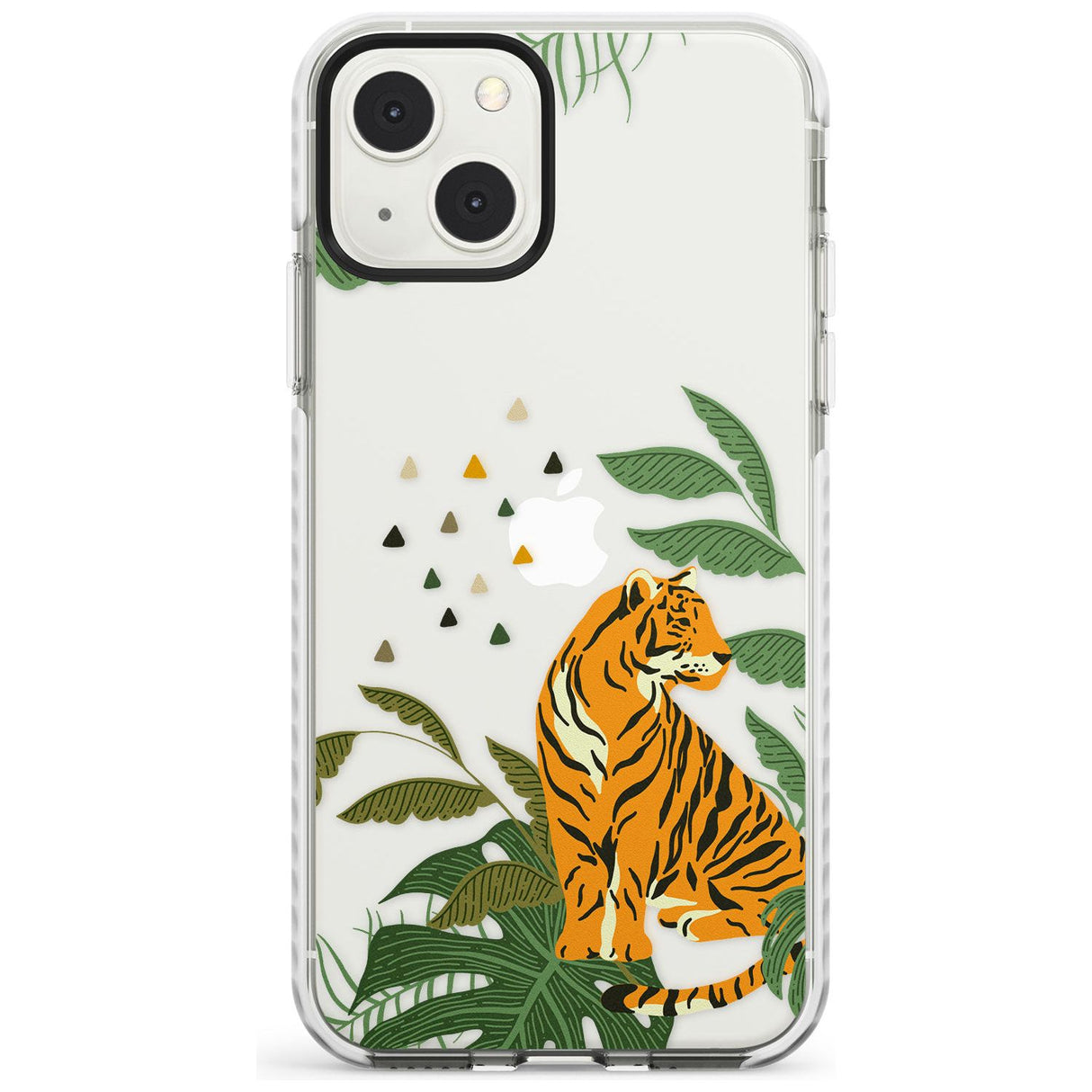 Large Tiger Clear Jungle Cat Pattern Phone Case iPhone 13 Mini / Impact Case Blanc Space