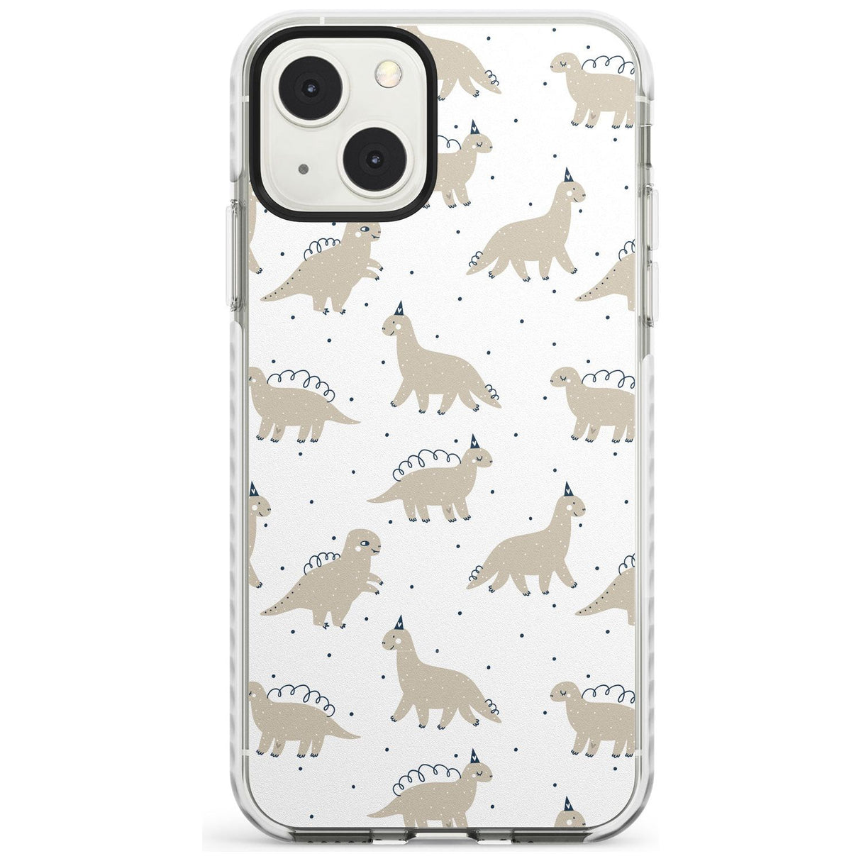 Adorable Dinosaurs Pattern Phone Case iPhone 13 Mini / Impact Case Blanc Space