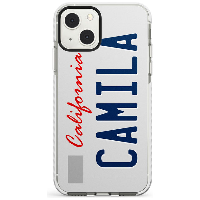 California License Plate Custom Phone Case iPhone 13 Mini / Impact Case Blanc Space