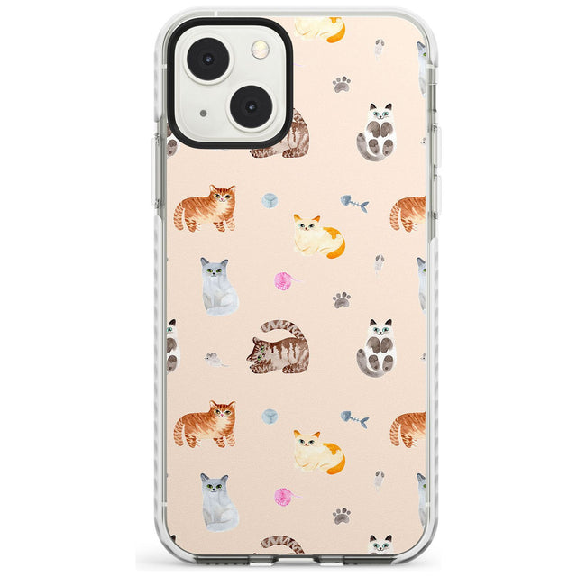 Cats with Toys Phone Case iPhone 13 Mini / Impact Case Blanc Space