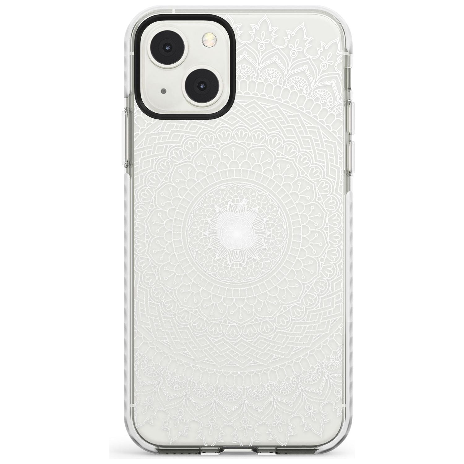 Large White Mandala Design Phone Case iPhone 13 Mini / Impact Case Blanc Space