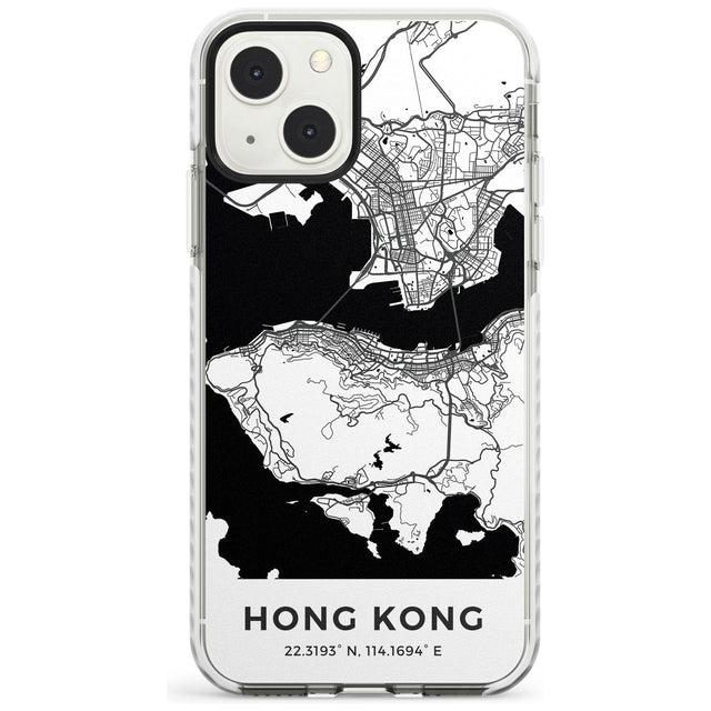 Map of Hong Kong Phone Case iPhone 13 Mini / Impact Case Blanc Space