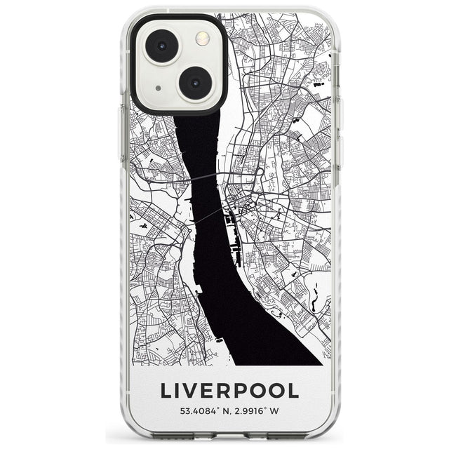 Map of Liverpool, England Phone Case iPhone 13 Mini / Impact Case Blanc Space