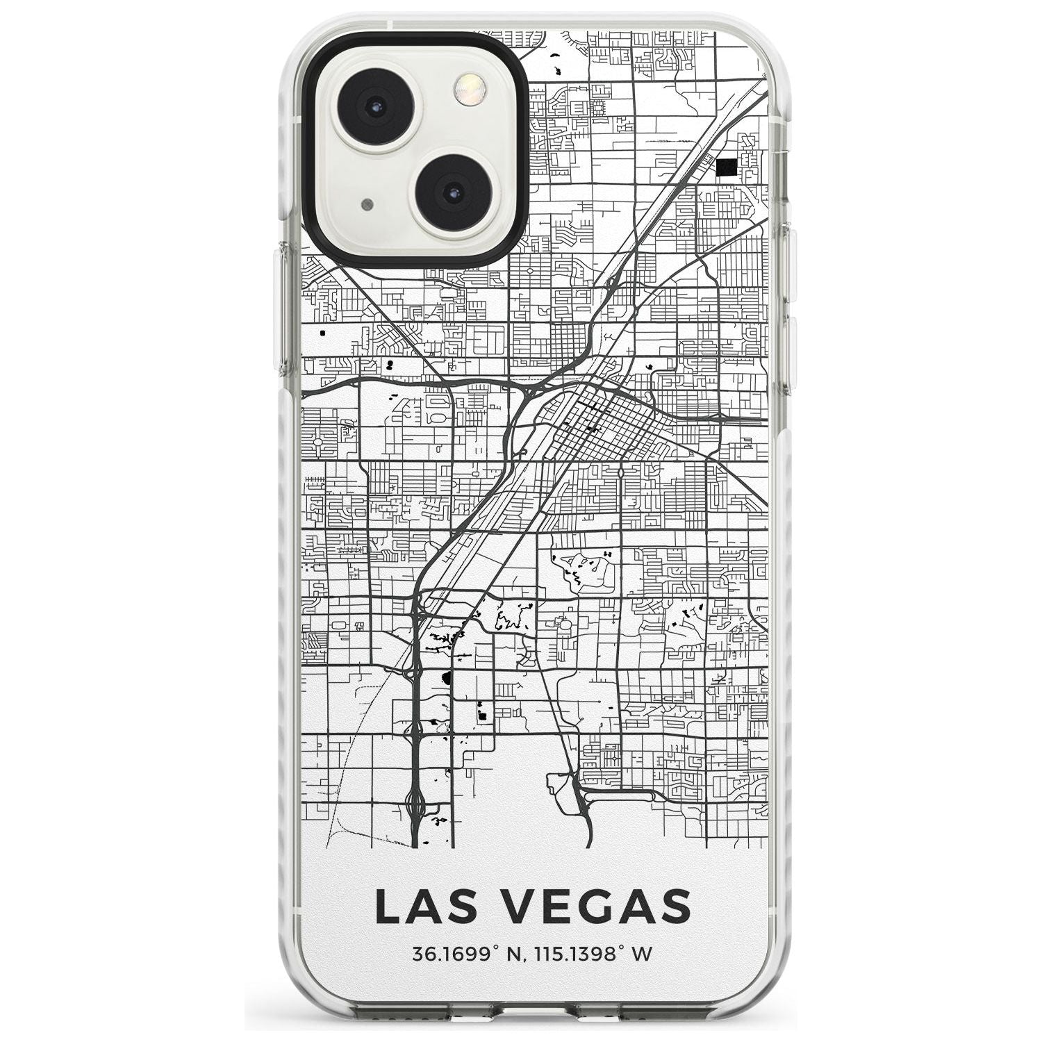 Map of Las Vegas, Nevada Phone Case iPhone 13 Mini / Impact Case Blanc Space