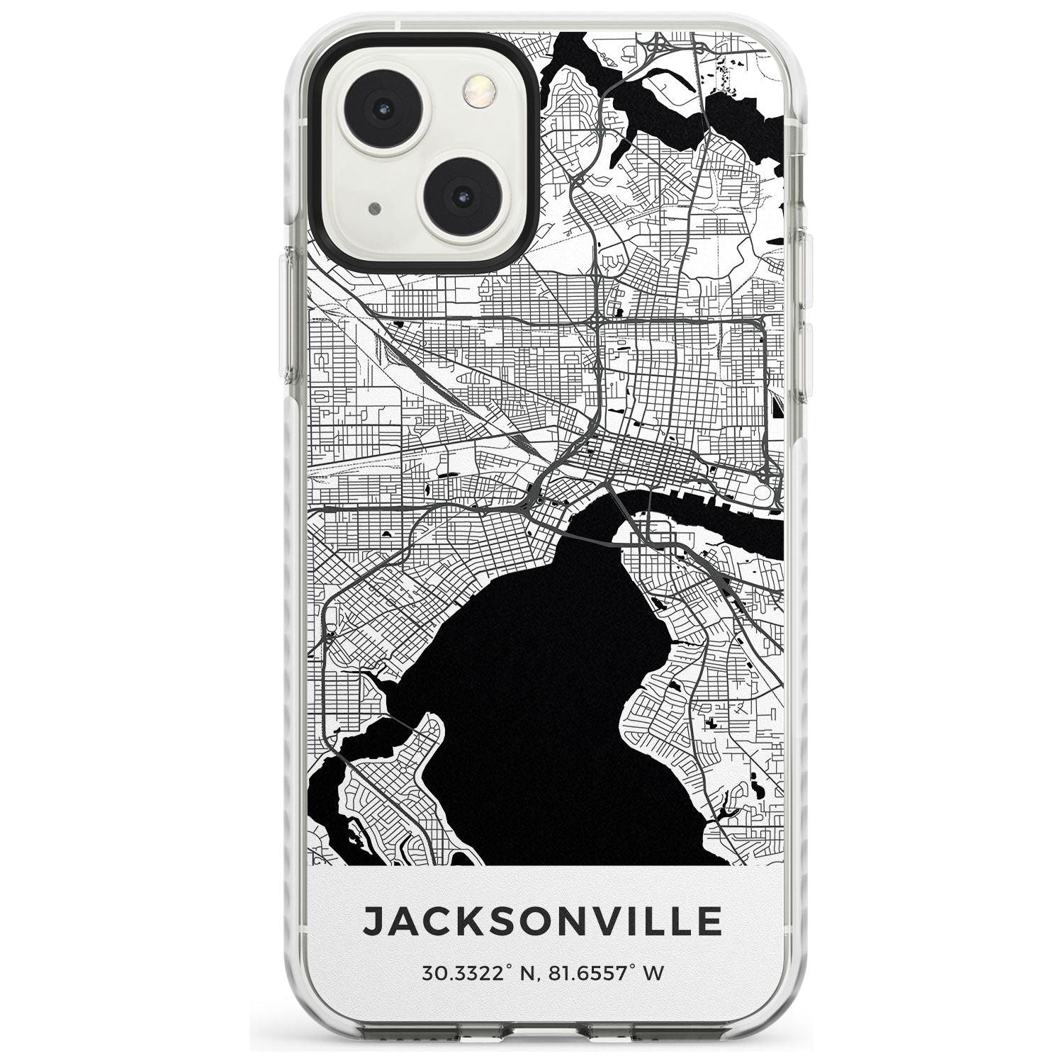 Map of Jacksonville, Florida Phone Case iPhone 13 Mini / Impact Case Blanc Space