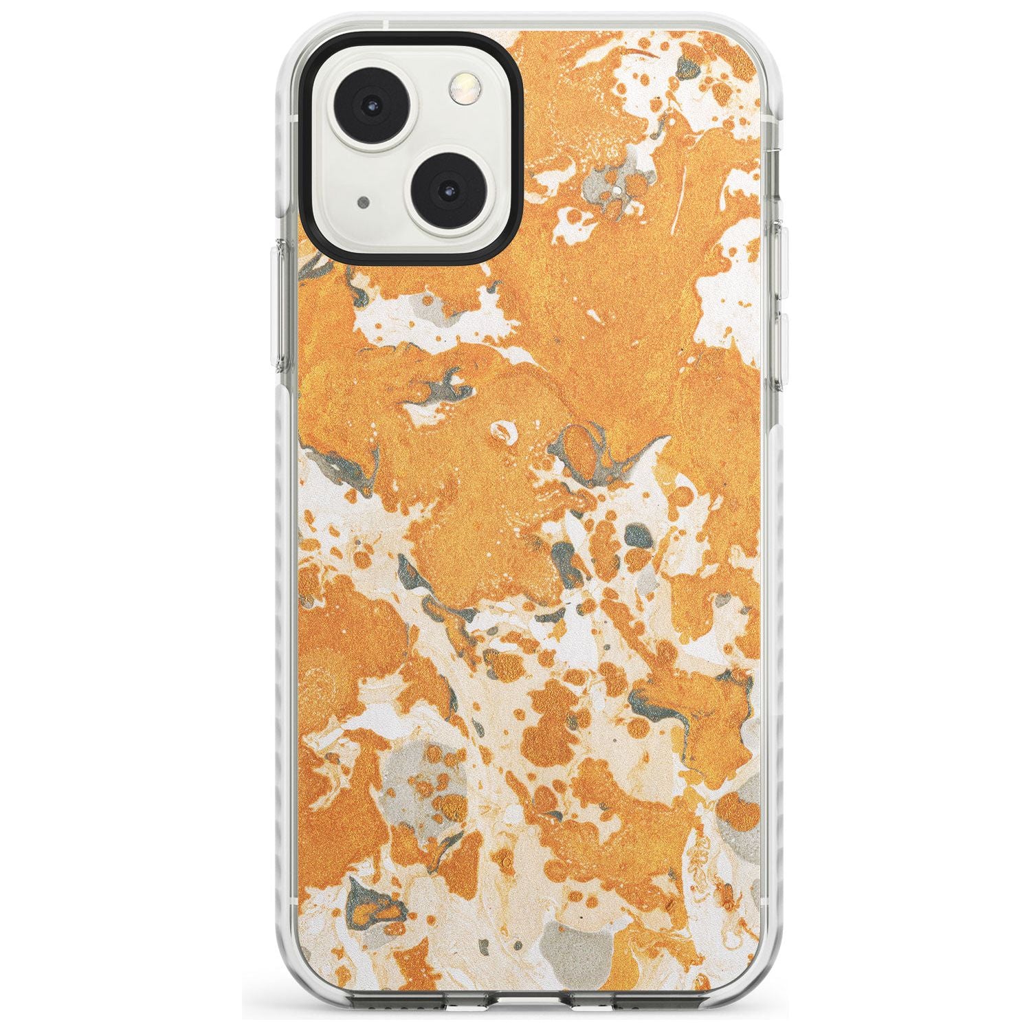 Orange Marbled Paper Pattern Phone Case iPhone 13 Mini / Impact Case Blanc Space