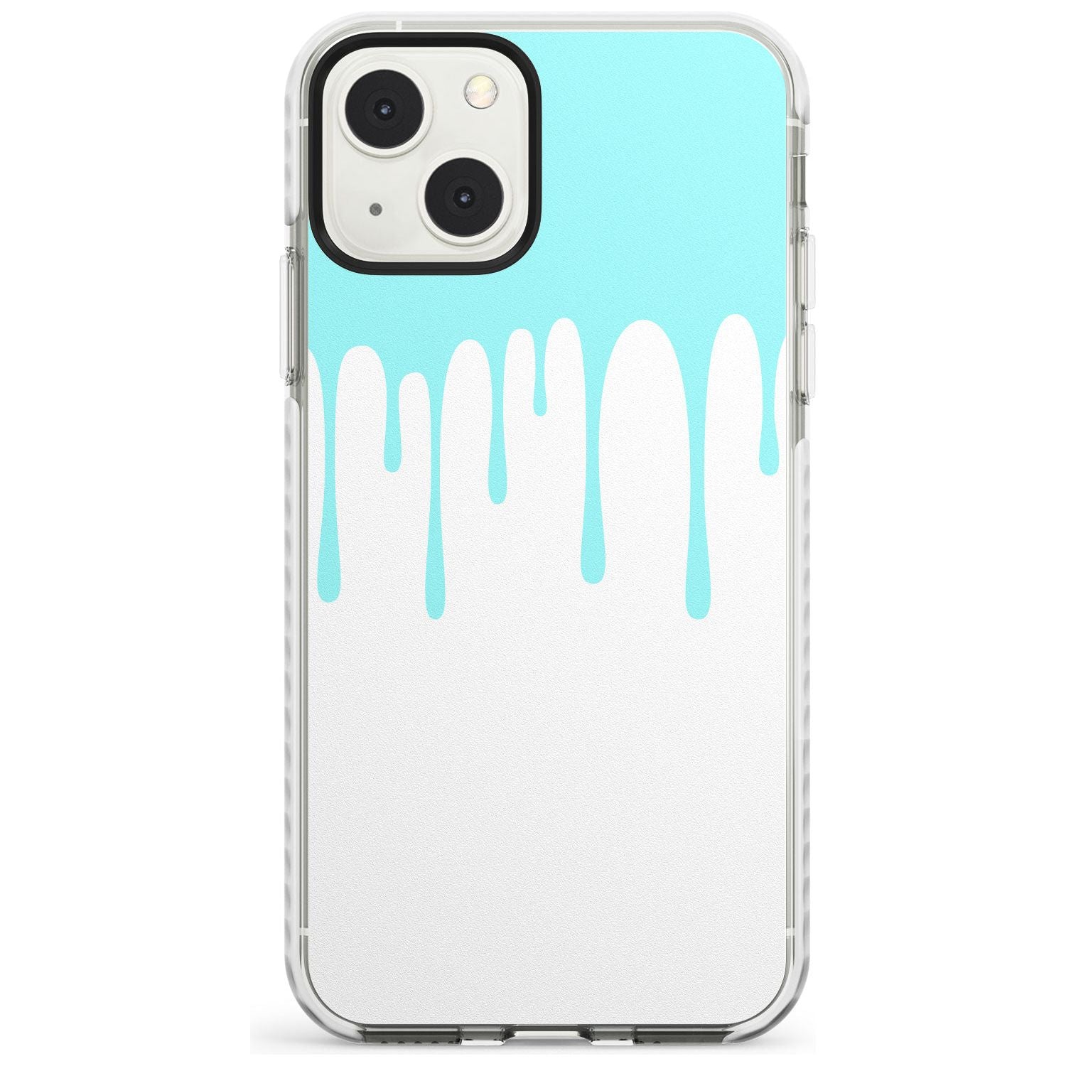 Melted Effect: Teal & White Phone Case iPhone 13 Mini / Impact Case Blanc Space
