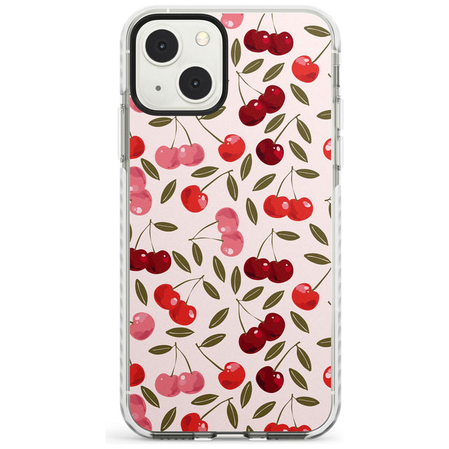 Fruity & Fun Patterns Cherries Phone Case iPhone 13 Mini / Impact Case Blanc Space