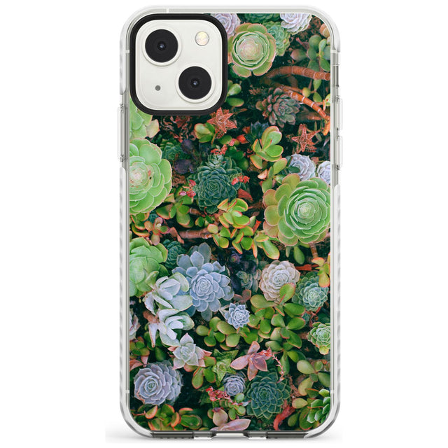 Colourful Succulents Phone Case iPhone 13 Mini / Impact Case Blanc Space