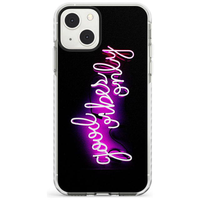 Good Vibes Only Pink Neon Phone Case iPhone 13 Mini / Impact Case Blanc Space