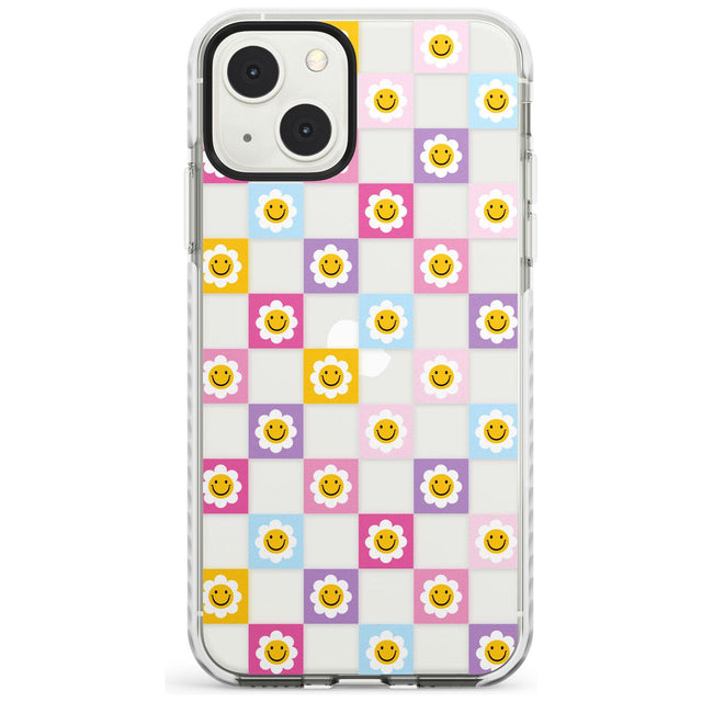 Daisy Squares Pattern Impact Phone Case for iPhone 13 & 13 Mini