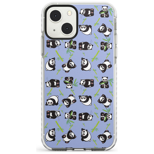 Panda Pattern Phone Case iPhone 13 Mini / Impact Case Blanc Space
