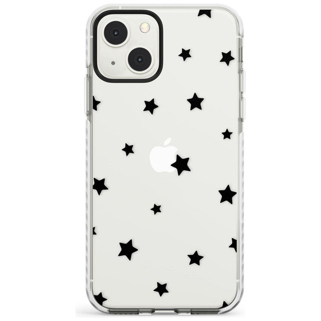 Black Stars Pattern Phone Case iPhone 13 Mini / Impact Case Blanc Space