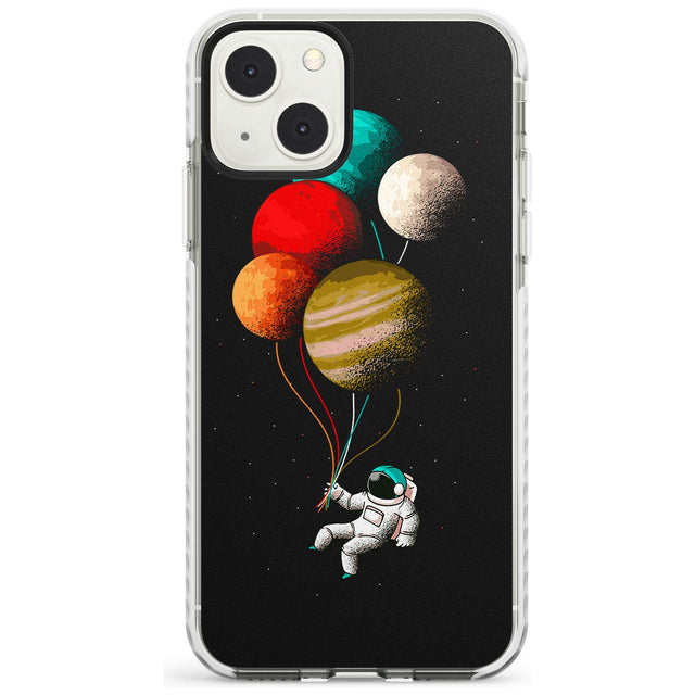Astronaut Balloon Planets Phone Case iPhone 13 Mini / Impact Case Blanc Space