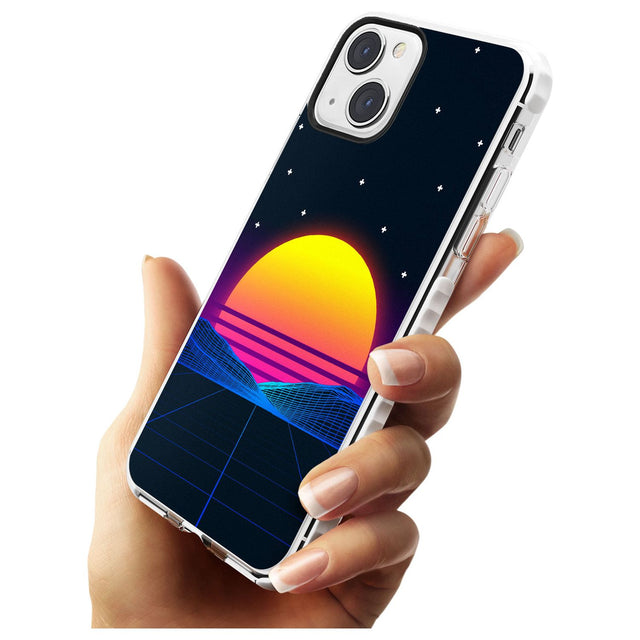 Retro Sunset Vaporwave Impact Phone Case for iPhone 13 & 13 Mini