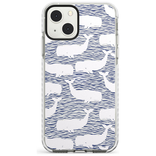Cute Whales (Transparent) Phone Case iPhone 13 Mini / Impact Case Blanc Space