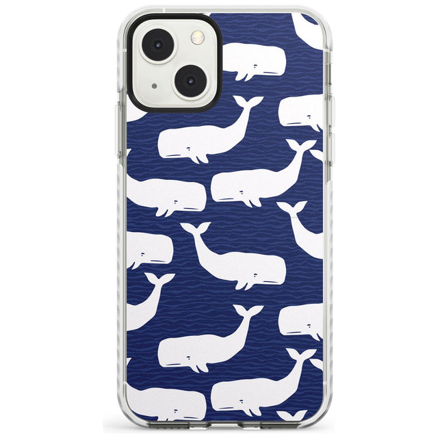 Cute Whales Phone Case iPhone 13 Mini / Impact Case Blanc Space