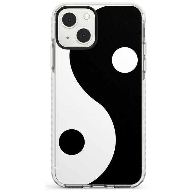 Large Yin Yang Phone Case iPhone 13 Mini / Impact Case Blanc Space