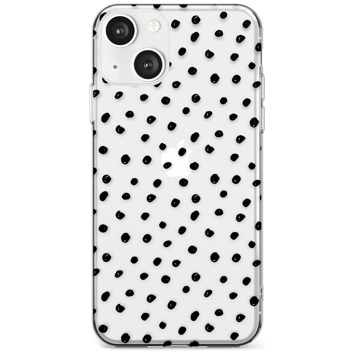 Messy Black Dot Pattern Phone Case iPhone 13 / Clear Case,iPhone 13 Mini / Clear Case,iPhone 14 / Clear Case,iPhone 14 Plus / Clear Case Blanc Space