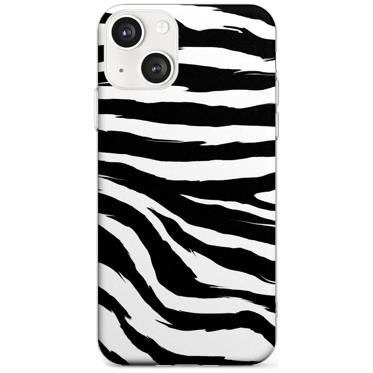 Black Zebra Print Phone Case iPhone 13 Mini / Clear Case,iPhone 13 / Clear Case,iPhone 14 Plus / Clear Case,iPhone 14 / Clear Case Blanc Space