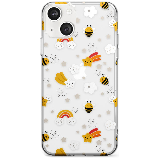 Busy Bee Phone Case iPhone 13 / Clear Case,iPhone 13 Mini / Clear Case,iPhone 14 / Clear Case,iPhone 14 Plus / Clear Case Blanc Space