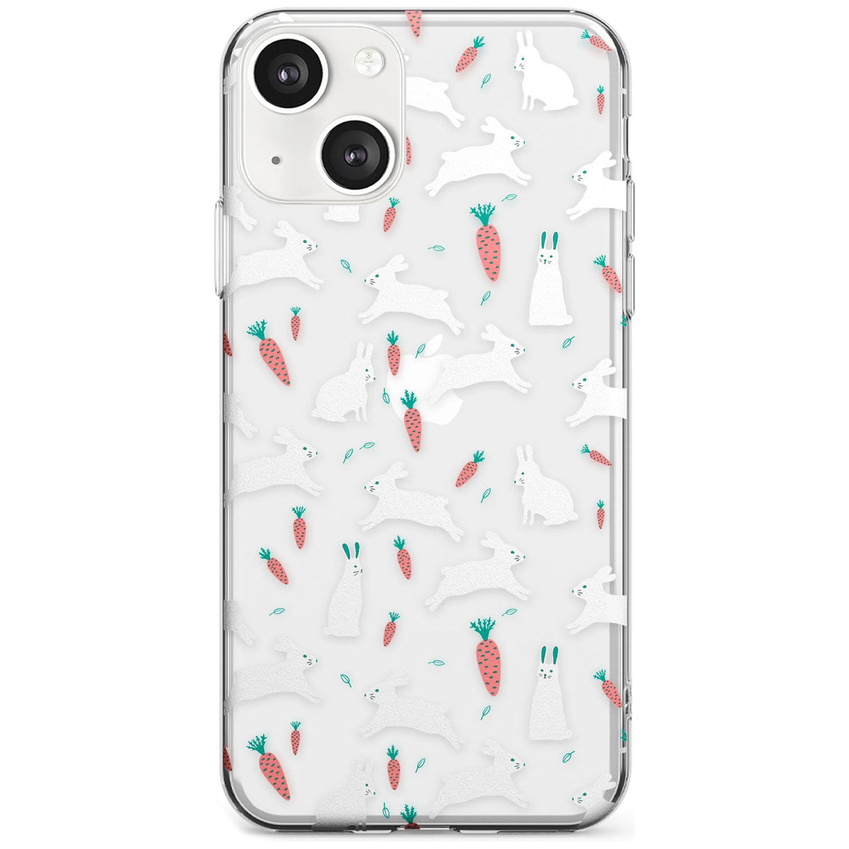 White Bunnies and Carrots Slim Phone Case for iPhone 13 & 13 Mini