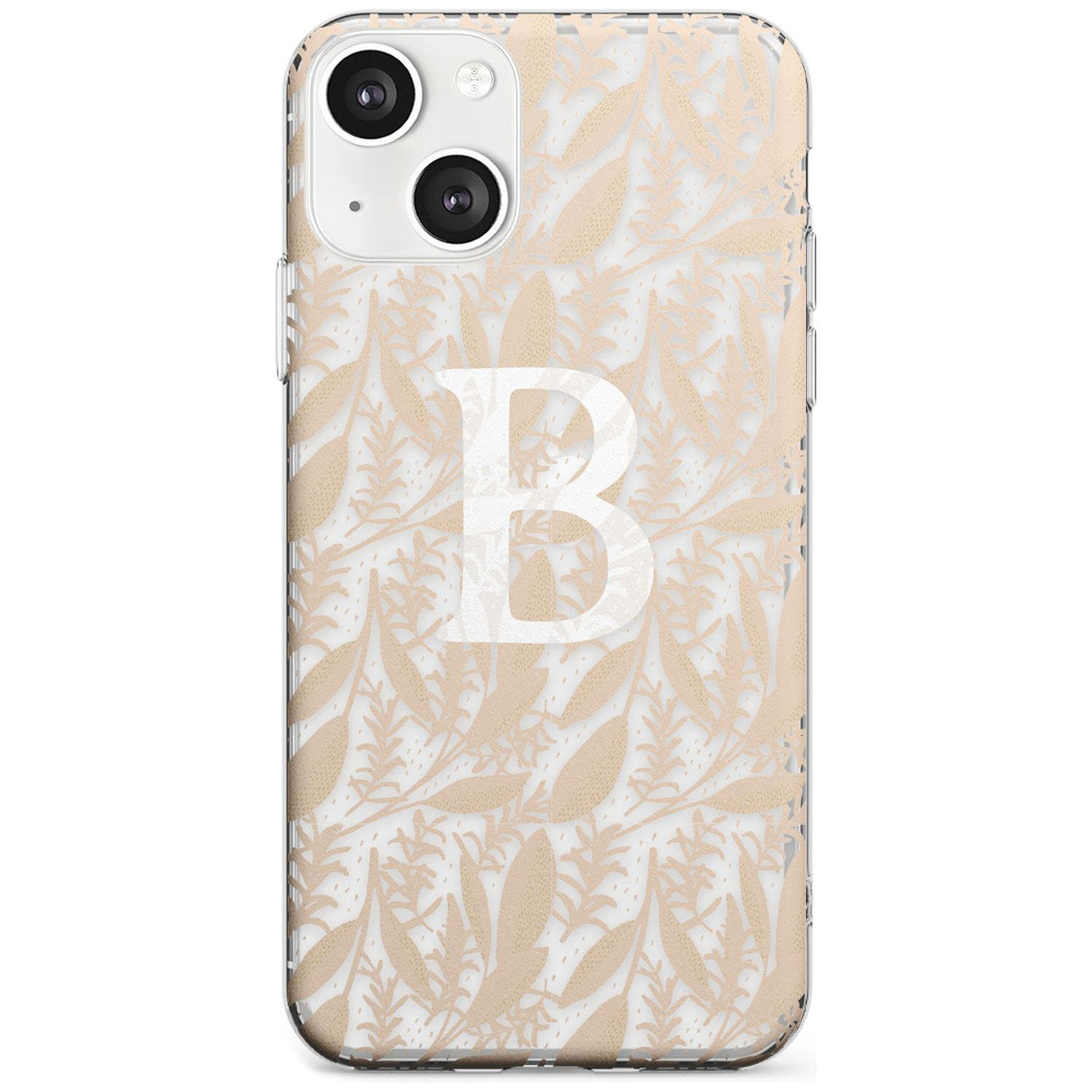 Personalised Subtle Monogram Abstract Floral Custom Phone Case iPhone 13 / Clear Case,iPhone 13 Mini / Clear Case,iPhone 14 / Clear Case,iPhone 14 Plus / Clear Case Blanc Space